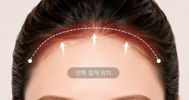 헤어라인 안쪽 최소 절개